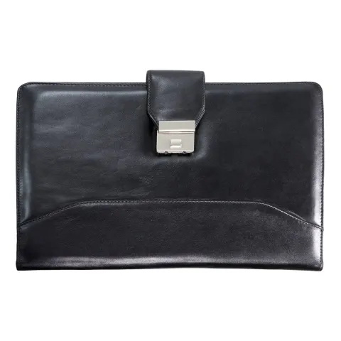 Dosar 903, piele naturală, cu cataramă, negru
