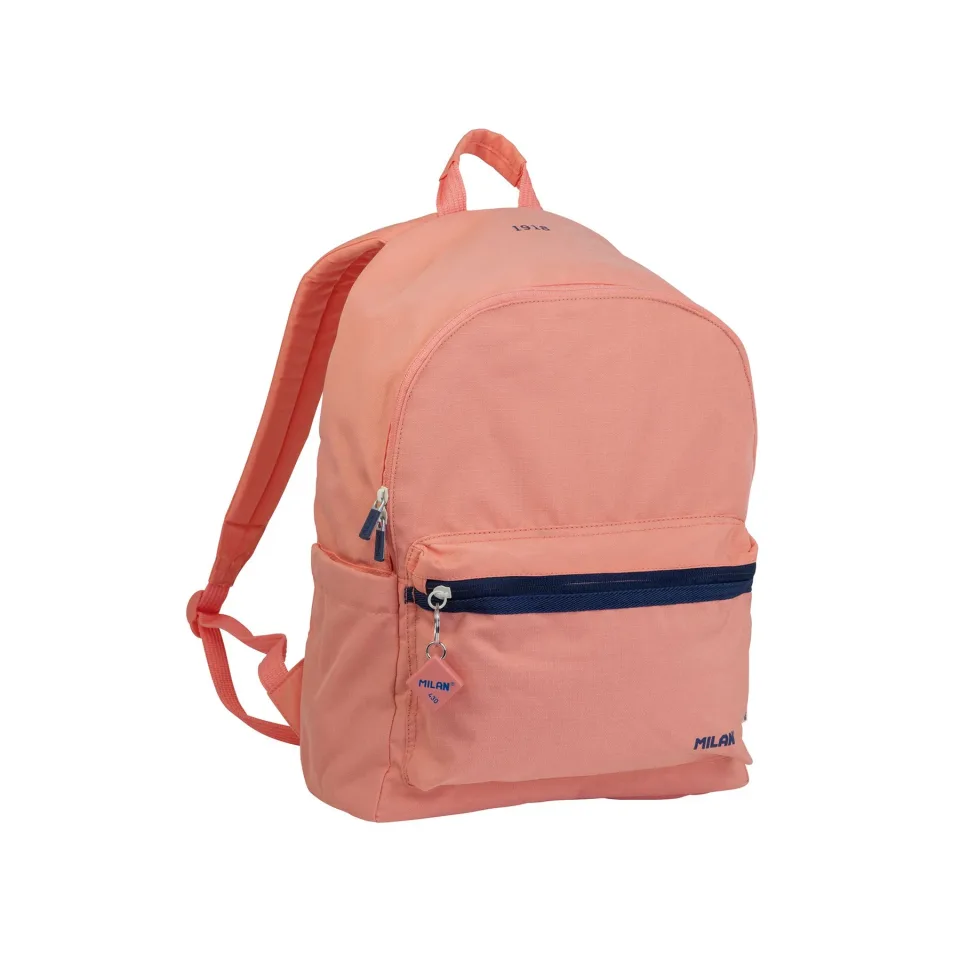 Rucsac Milan 1918, cu 2 fermoare, 22 L, roz