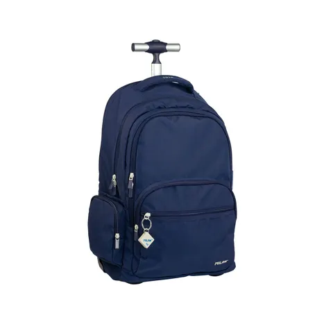 Rucsac Milan 1918, cu roți, 6 fermoare, 25 L, albastru închis