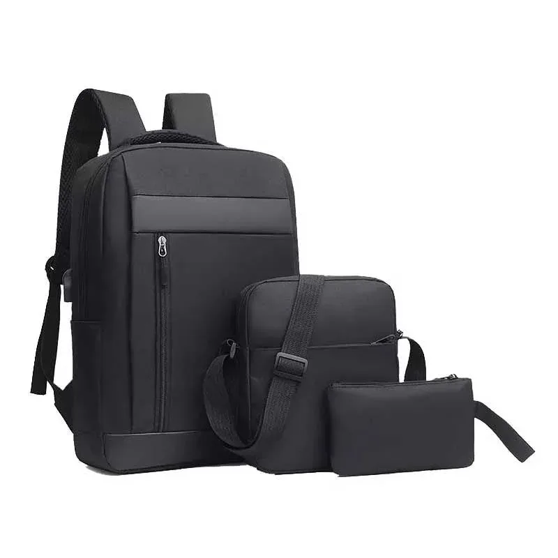 Rucsac set Casablanca pentru laptop, geantă și husă, 3 în 1, poliester, negru