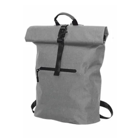 Rucsac Rolltop, impermeabil, cu buzunar, 300D RPET, 40 x 60 cm, gri