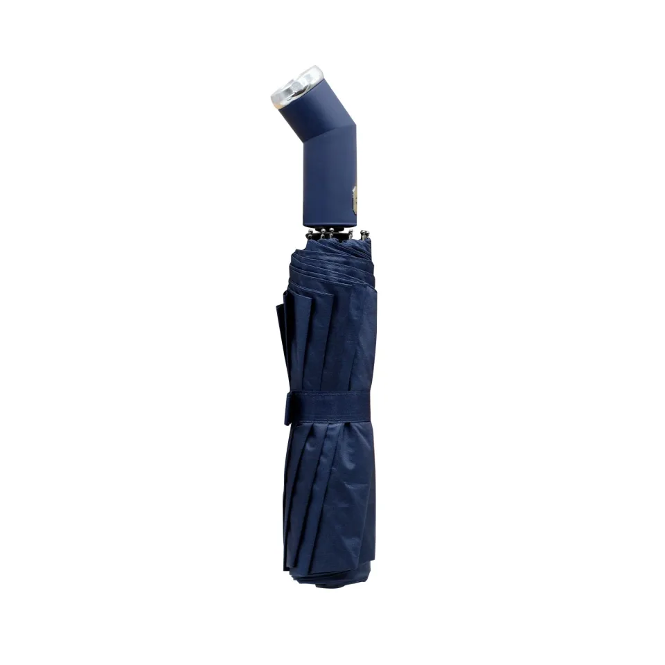 Umbrelă cu lanternă, automată, diametru 102 cm, mâner cu lanternă, albastră