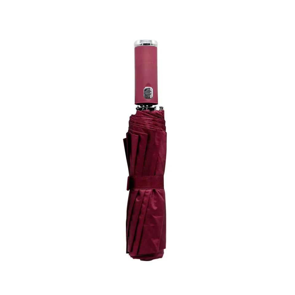 Umbrelă cu lanternă, automată, diametru 102 cm, mâner cu lanternă, roșie