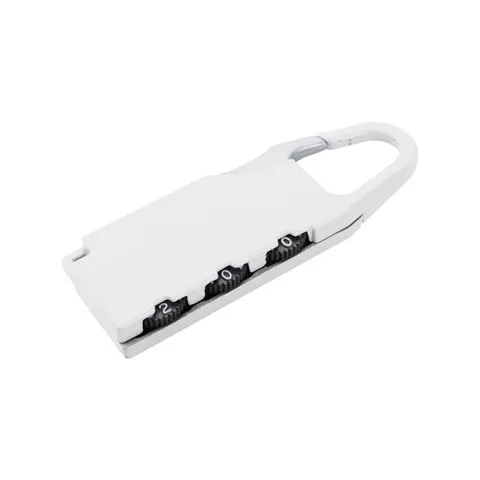 Cool Lacăt pentru bagaje Baiyun, cod cu 3 cifre, metal, alb