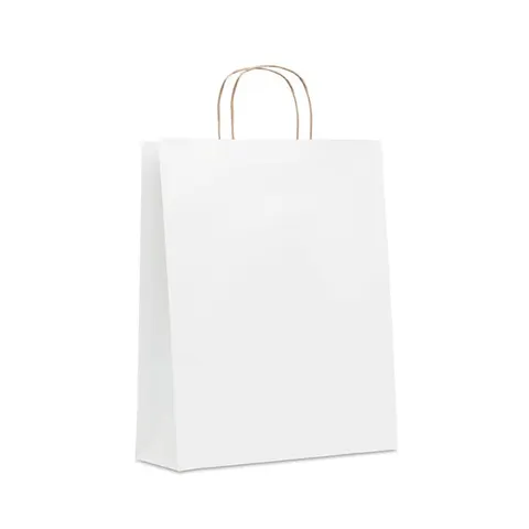 Sacoșă de hârtie More Than Gifts Paper Tone, mărimea L, 32 x 12 x 40 cm, albă