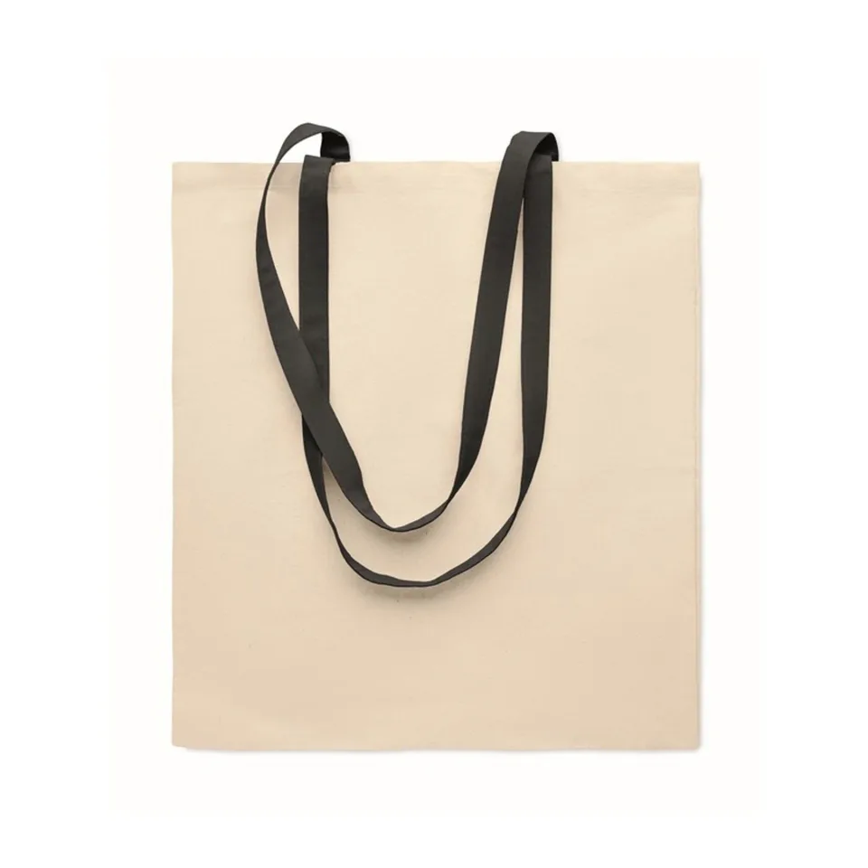 Geantă More Than Gifts Zevra, bumbac, 140 g/m2, natural, mânere negre