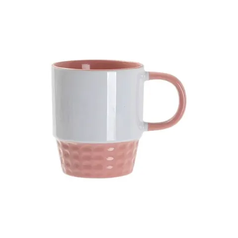 BESTSUB Ceașcă ceramică stivuibilă, interior și mâner colorate, 300 ml, roz