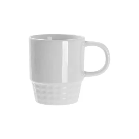 BESTSUB Ceașcă ceramică stivuibilă cu mâner, 300 ml, alb