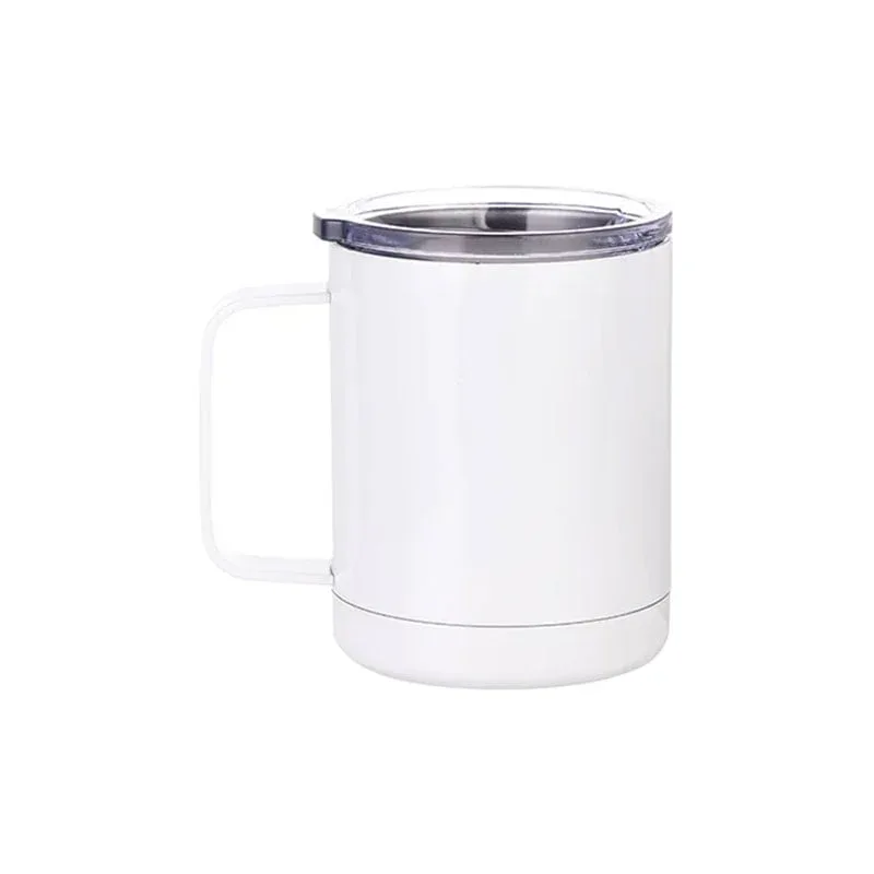 BESTSUB Ceașcă termică din oțel inoxidabil cu capac, 360 ml, alb