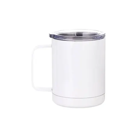 BESTSUB Ceașcă termică din oțel inoxidabil cu capac, 360 ml, alb