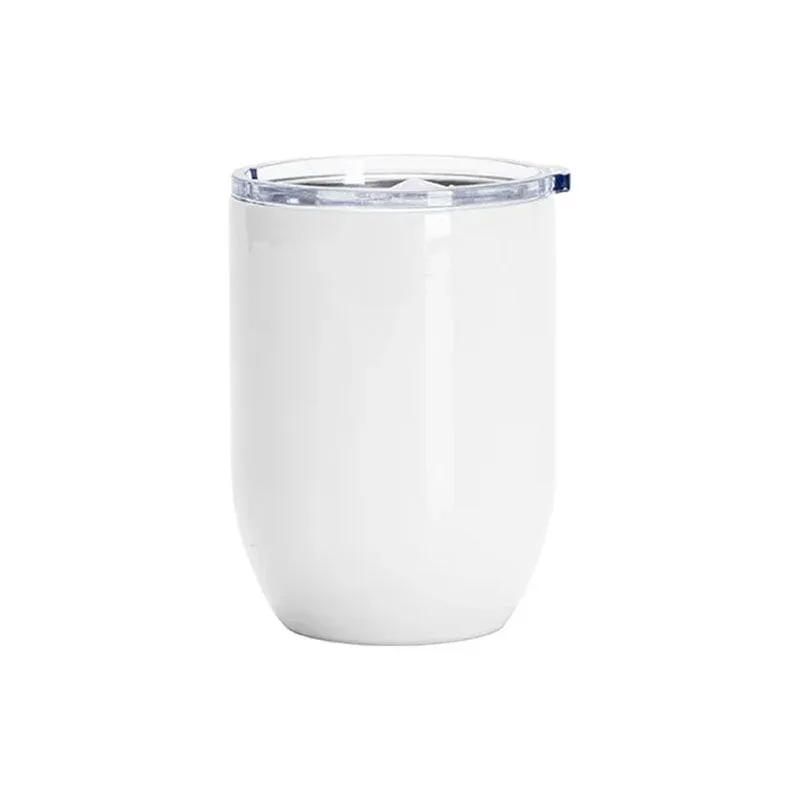 BESTSUB Pahar de vin din oțel inoxidabil cu capac, 450 ml, alb