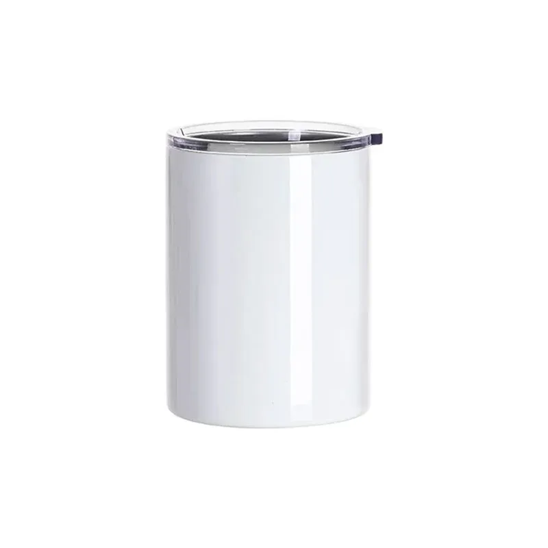 BESTSUB Ceașcă din oțel inoxidabil cu capac transparent, 400 ml, alb