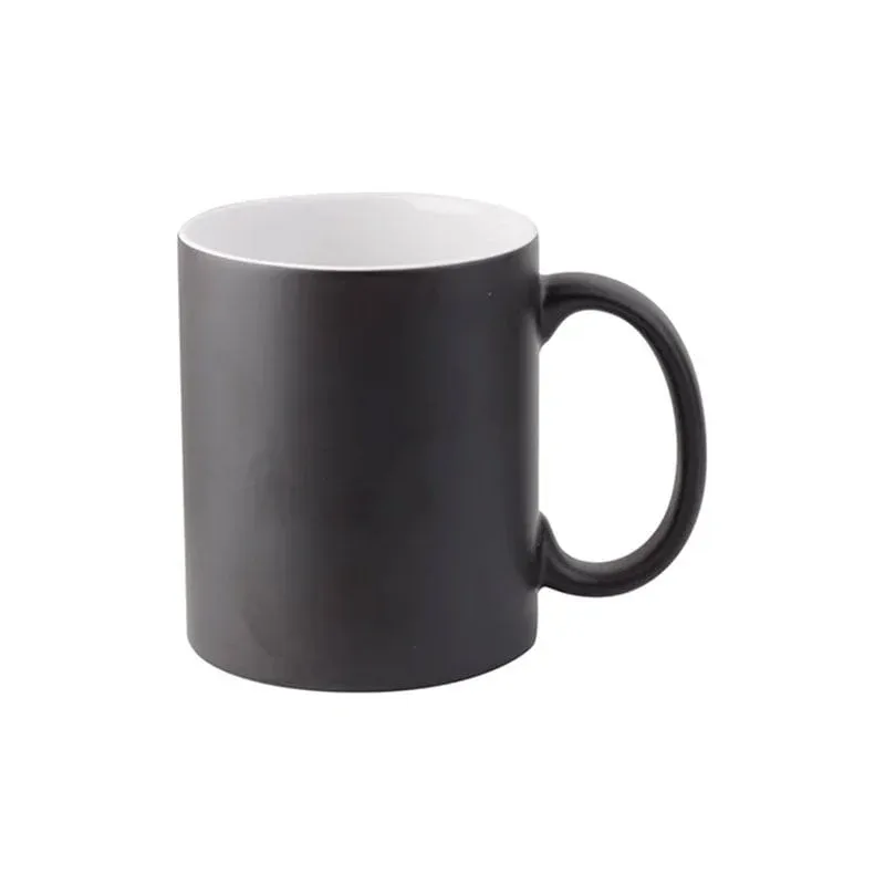 BESTSUB Ceașcă magică, ceramică, 330 ml, negru mat