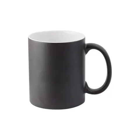BESTSUB Ceașcă magică, ceramică, 330 ml, negru mat