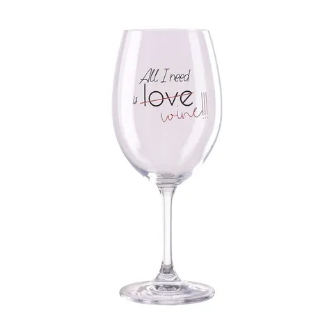 Takk Pahar de vin Mood, „All I need is wine”, sticlă, 300 ml