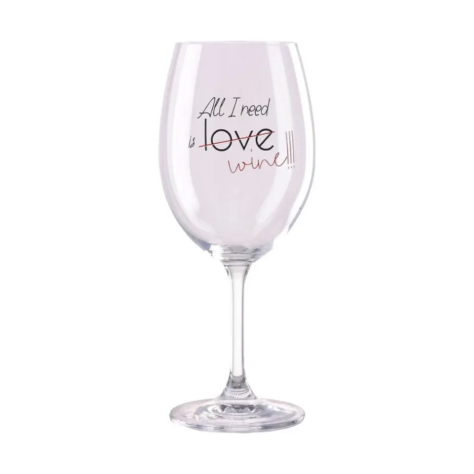 Takk Pahar de vin Mood, „All I need is wine”, sticlă, 300 ml