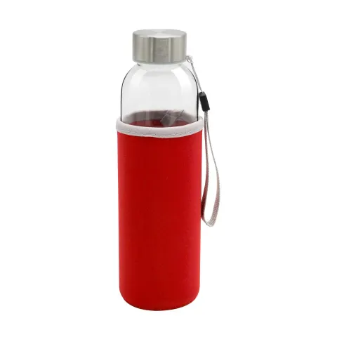 Sticlă Halo, sticlă, 500 ml, cu husă roșie