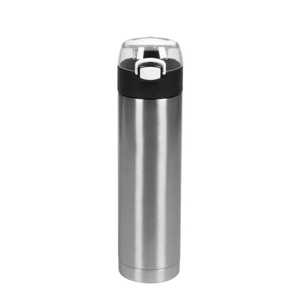 Sticlă Metropolis, metal, cu perete dublu, 500 ml, argintie
