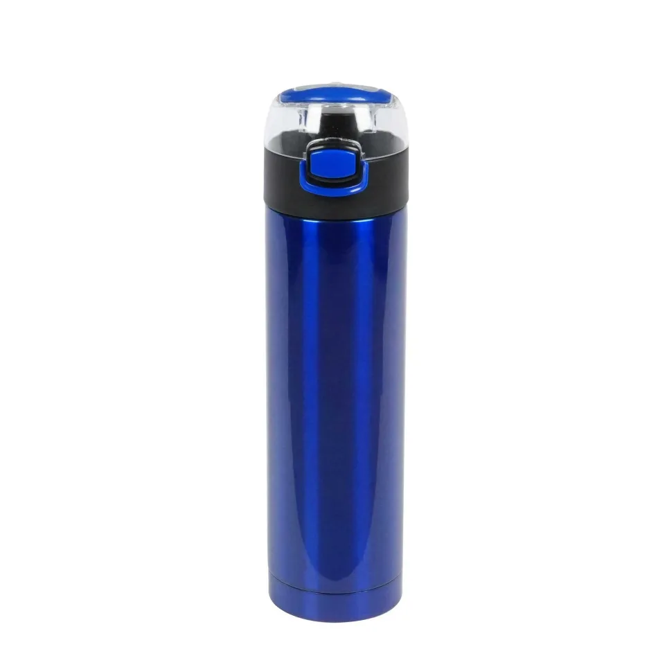 Sticlă Metropolis, metal, cu perete dublu, 500 ml, albastră
