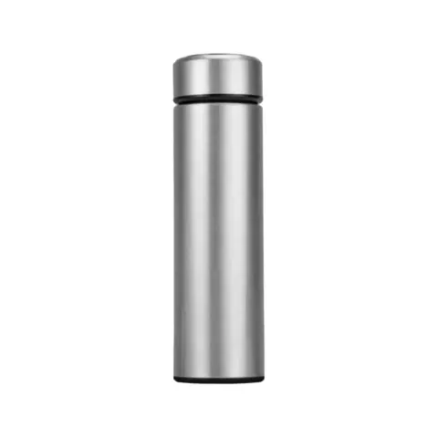 Termos Smarty, metal, cu perete dublu, cu indicator, 500 ml, argintiu