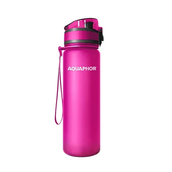 Sticlă Aquaphor City, cu filtru, Tritan, 500 ml, roz