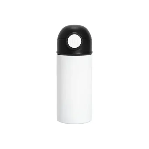 Sticlă pentru copii BESTSUB, cu capac și pai, 360 ml, alb-negru
