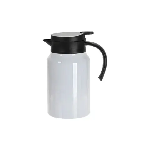 Cană termică BESTSUB cu mâner și capac, 1.5 L, alb-negru