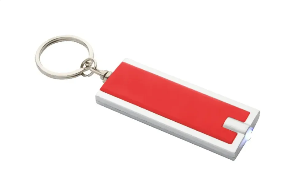 Breloc Cool Urban, cu lanternă LED, plastic ABS reciclat, cu baterie, roșu