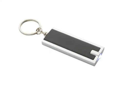 Breloc Cool Urban, cu lanternă LED, plastic ABS reciclat, cu baterie, negru