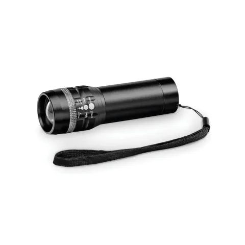 Lanternă Zoomin, aluminiu, 3.3 x 10.4 cm, negru