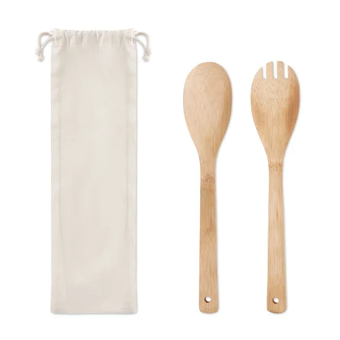 Set tacâmuri pentru salată More Than Gifts Mayen Set, bambus, 2 piese