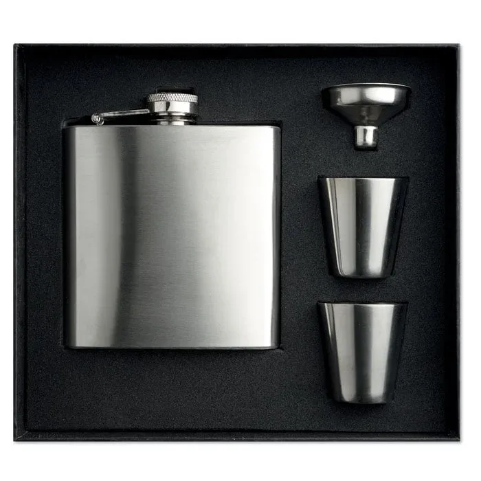Set More Than Gifts Slimmy Flask, sticlă cu două pahare