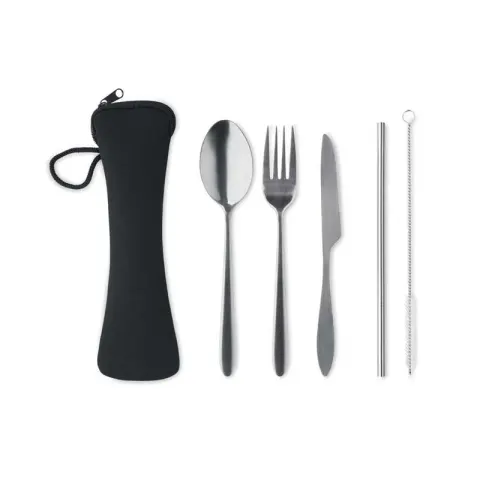 Set de tacâmuri negre More Than Gifts, 5 piese