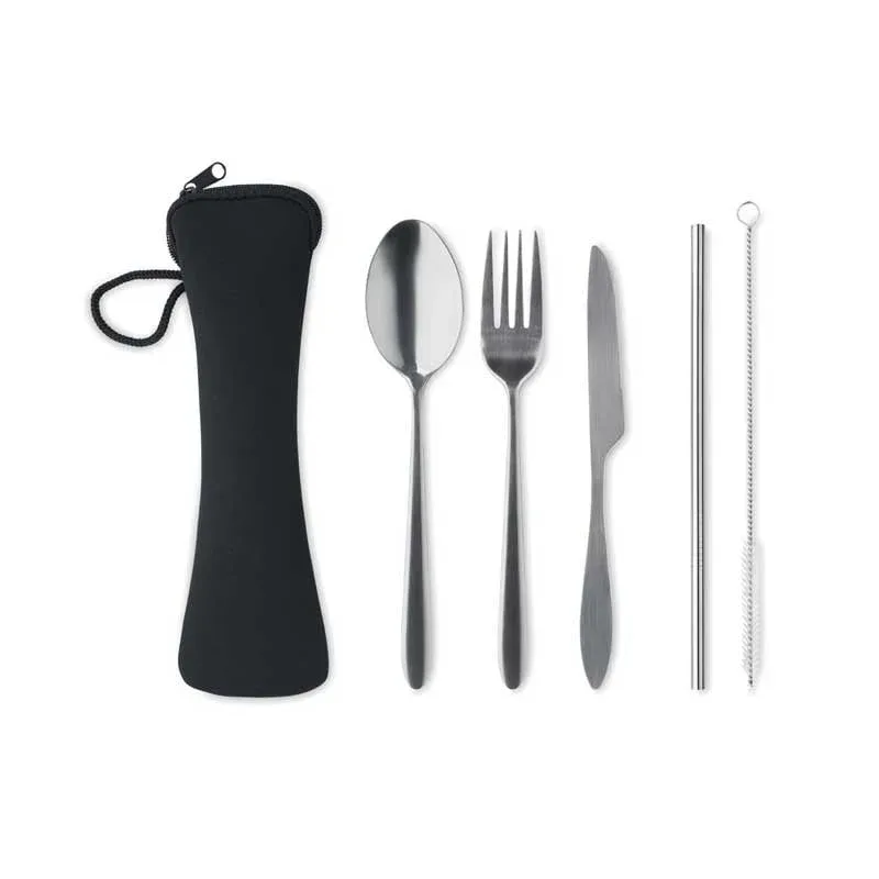 Set de tacâmuri negre More Than Gifts, 5 piese