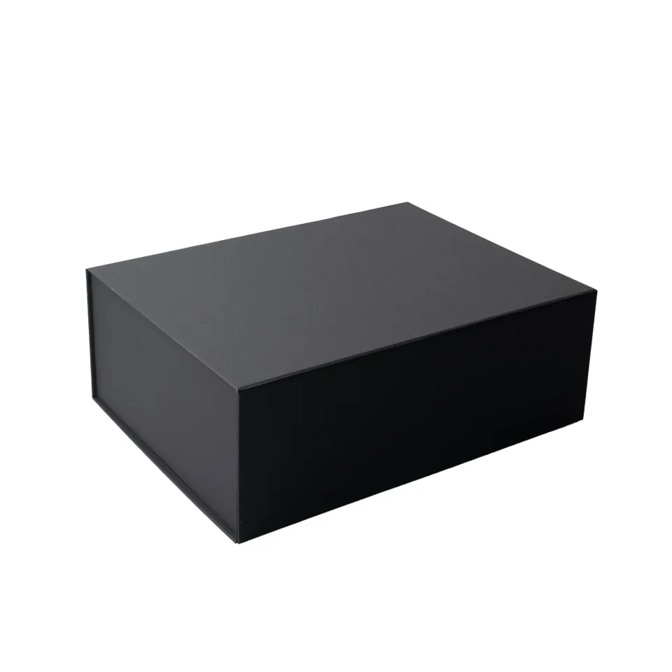 Office 1 Cutie Natural, cu închidere magnetică, pliabilă, 28 x 20 x 9 cm, negru