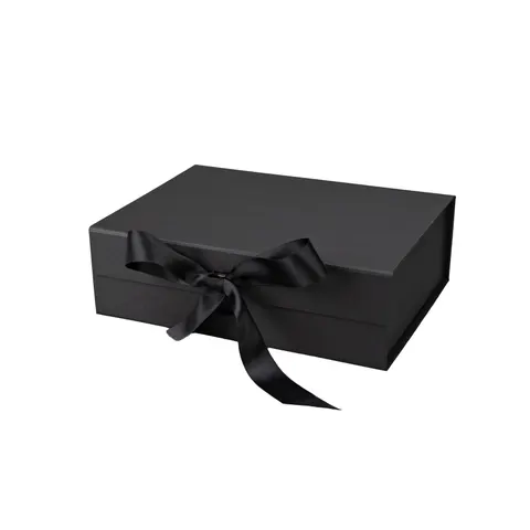 Office 1 Cutie de cadou, închidere magnetică, pliabilă, 24 x 18 x 7.8 cm, negru