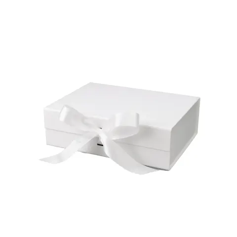 Office 1 Cutie de cadou, închidere magnetică, pliabilă, 24 x 18 x 7.8 cm, alb