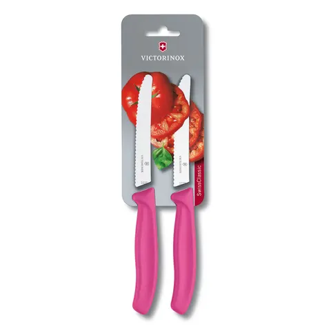 Victorinox Set de cuțite, pentru roșii și mezeluri, roz, 2 buc.