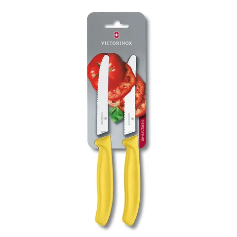 Victorinox Set de cuțite, pentru roșii și mezeluri, galben, 2 buc.