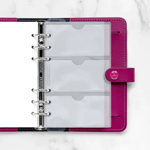 Filofax Buzunar pentru cărți de vizită Personal, dublu față, transparent
