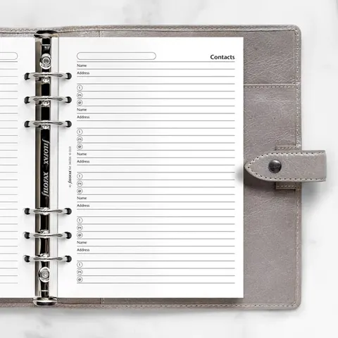 Filofax Reaprovizionare Organizator, A5, nume, adrese și telefoane