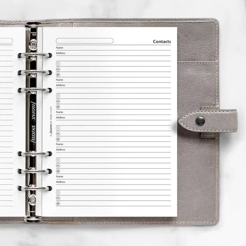 Filofax Reaprovizionare Organizator, A5, nume, adrese și telefoane