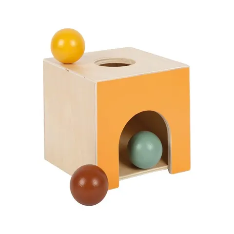 Cutie Montessori Small Foot, din lemn, cu bile colorate