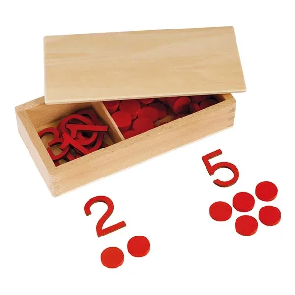 Set Montessori Eduplay Numere și Countere, în cutie de lemn