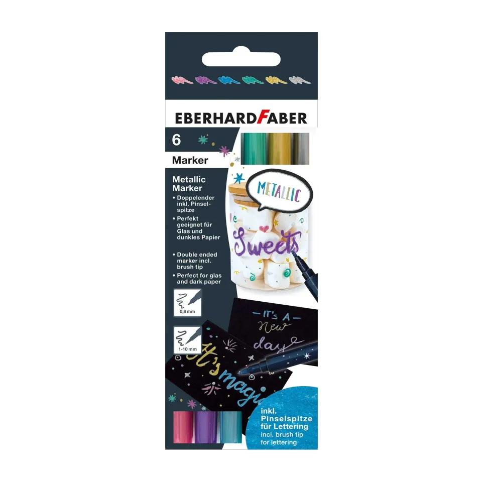 Eberhard Faber Marker Metallic, duo, 6 culori