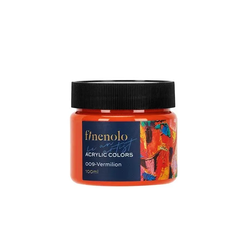 Vopsea acrilică Deli Finenolo, borcan, 100 ml, vermilion