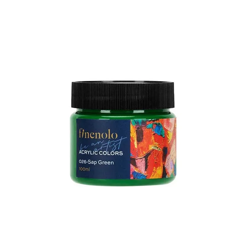 Vopsea acrilică Deli Finenolo, borcan, 100 ml, verde