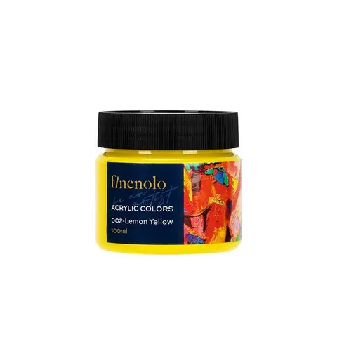 Vopsea acrilică Deli Finenolo, borcan, 100 ml, galben lămâie