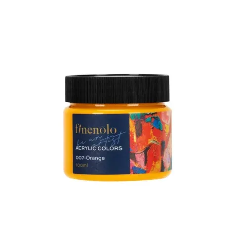 Vopsea acrilică Deli Finenolo, borcan 100 ml, portocaliu