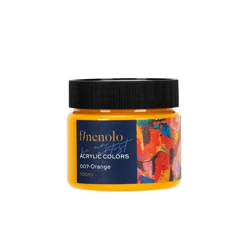 Vopsea acrilică Deli Finenolo, borcan 100 ml, portocaliu